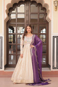 Joban Fashion Purple Jacquard Sequence Embroidery Work Kurta Set - Distacart