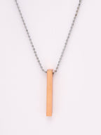 NVR Men's Set of 2 Gold & Blue Geomatric Pendent With Chain