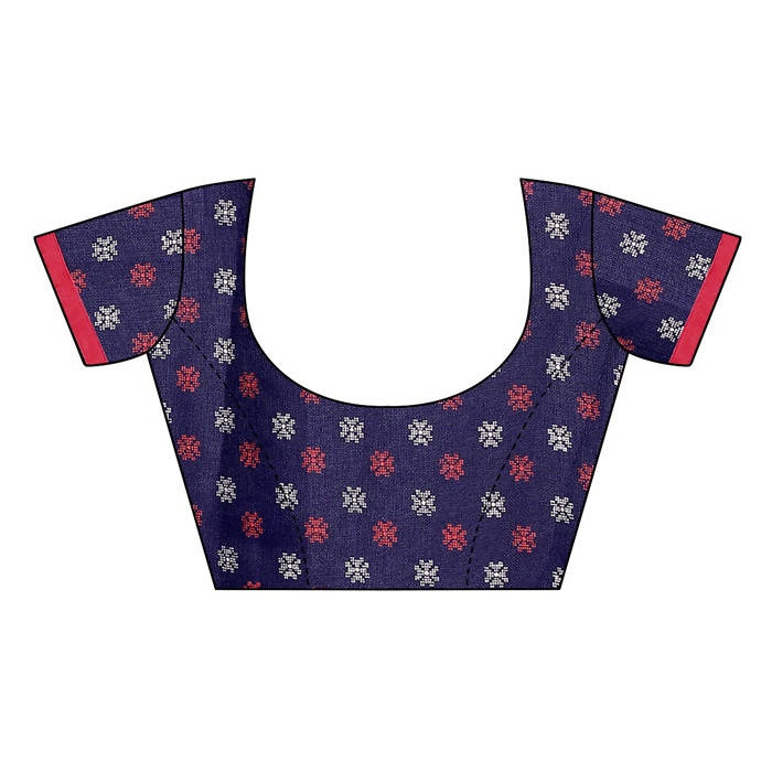 Vamika Embroidery Navy Jute Silk Blouse