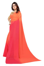 Vamika Peach Half N Half Georgette Saree - Distacart