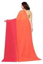 Vamika Peach Half N Half Georgette Saree - Distacart