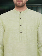 Even Apparels Men's Pure Cotton Green Kurta