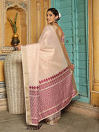 Shree Shyam Fashion Wine Linen Saree - Distacart