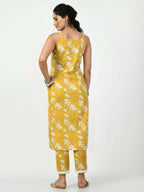 Myshka Women's Yellow Straight Printed Kurta