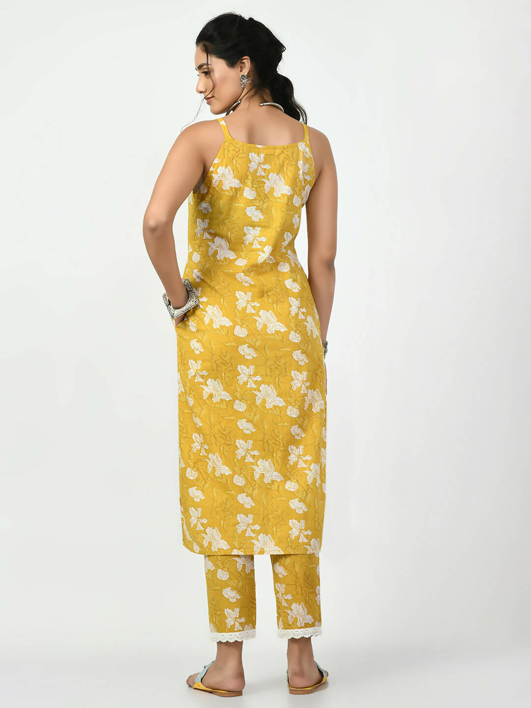 Myshka Women's Yellow Straight Printed Kurta
