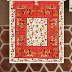 Vamika Printed Cotton Red & Multicolor Beautiful Design Bedsheet With Pillow Covers (LEOC_HTHY_R)