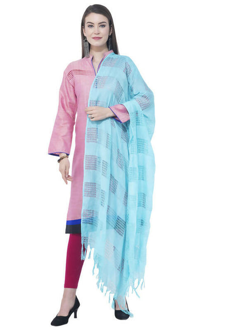 Mominos Fashion Moeza Navy Blue Window Cotton Dupatta