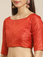 Saree Mall Rust Red & Green Printed Saree - Distacart
