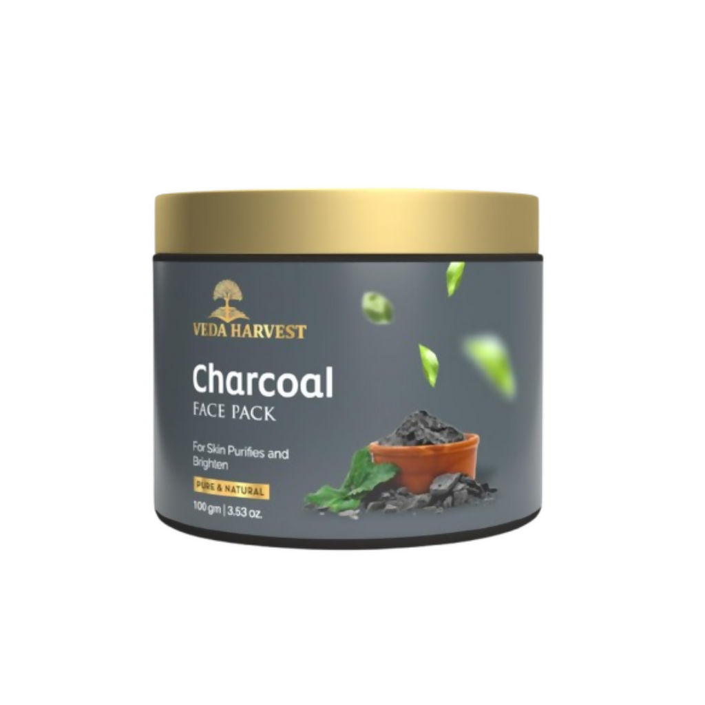 Veda Harvest Charcoal Face Pack With Activated Charcoal For Skin Detoxification