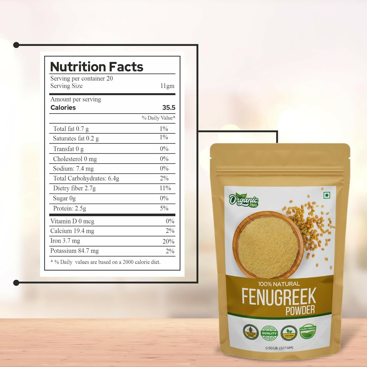 Organic Zing Fenugreek Powder - Distacart