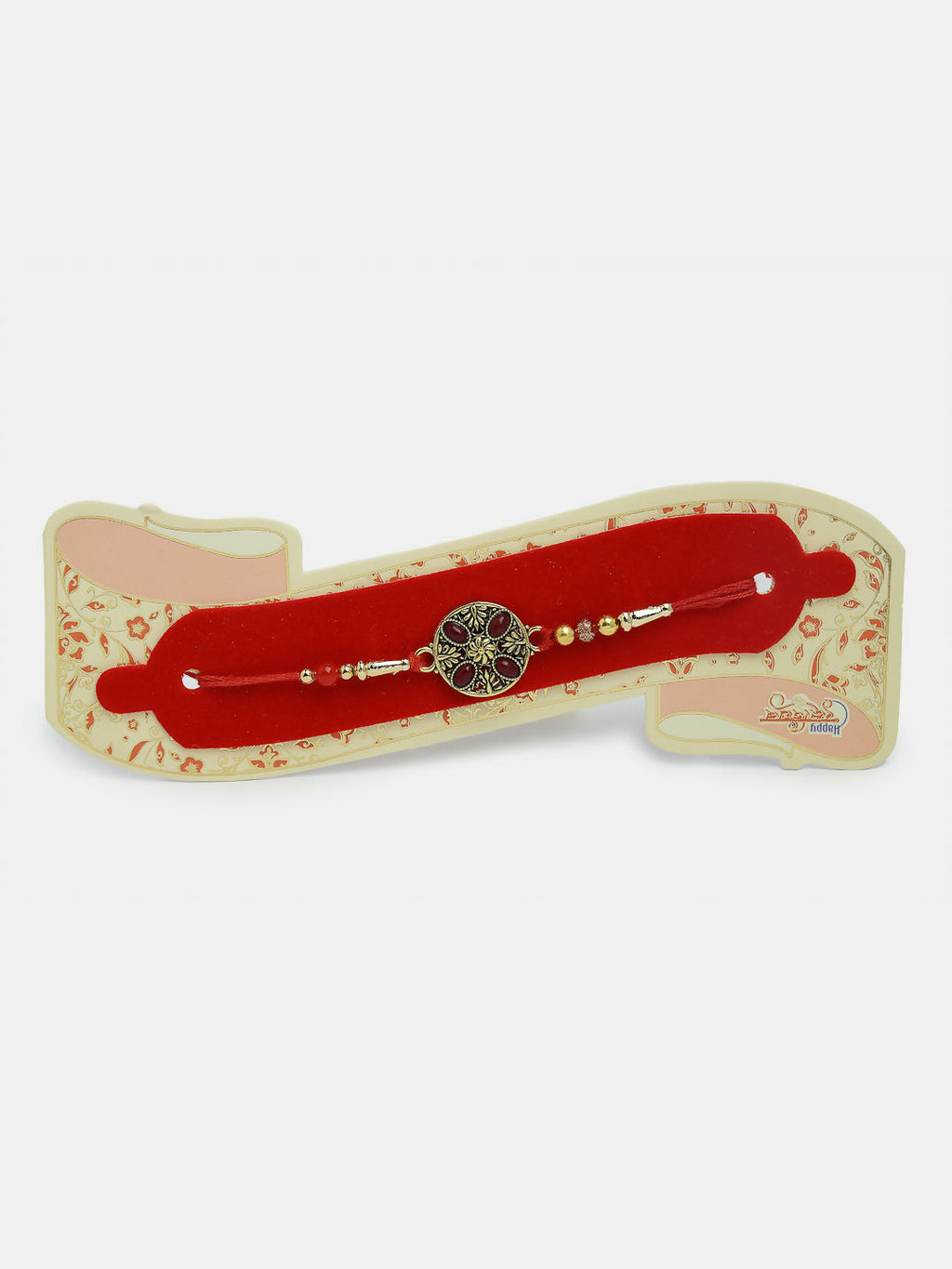 NVR Men Set of 4 Multicolor Stone-Studded Rakhi With Roli Chawal - Distacart