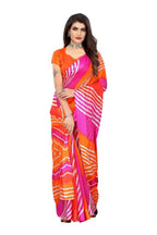 Vamika Orange Linen Satin Border Saree