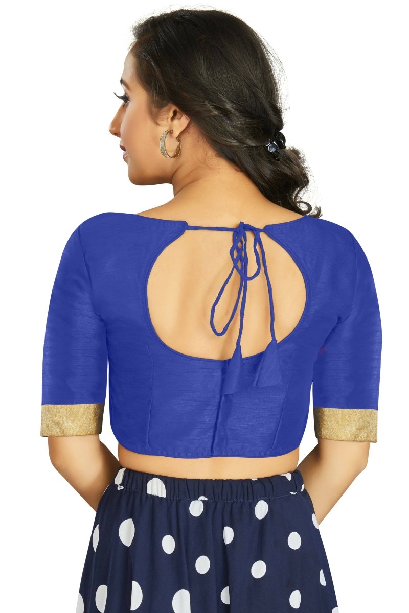 Aastha Fashion Women's Blue Art Silk Designer Traditional Readymade Blouse
