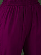 The52 Wine Women's Gorgeous Embroidered Work Vichitra Silk Fabric Flared Kurta Pant and Dupatta Set - Distacart