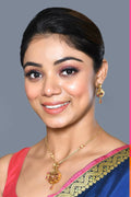 Joban Fashion Women Golden Ruby Pendant Set With Earrings