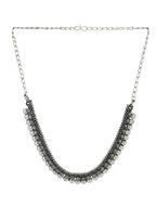 NVR Women Silver-Plated Oxidised Necklace