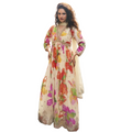 Vegaa Fashion Cream Chinon Silk Embroidered Digital Print Festive Look Gown With Dupatta - Distacart