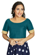 Aastha Fashion Women's Teal Art Silk Designer Traditional Readymade Blouse