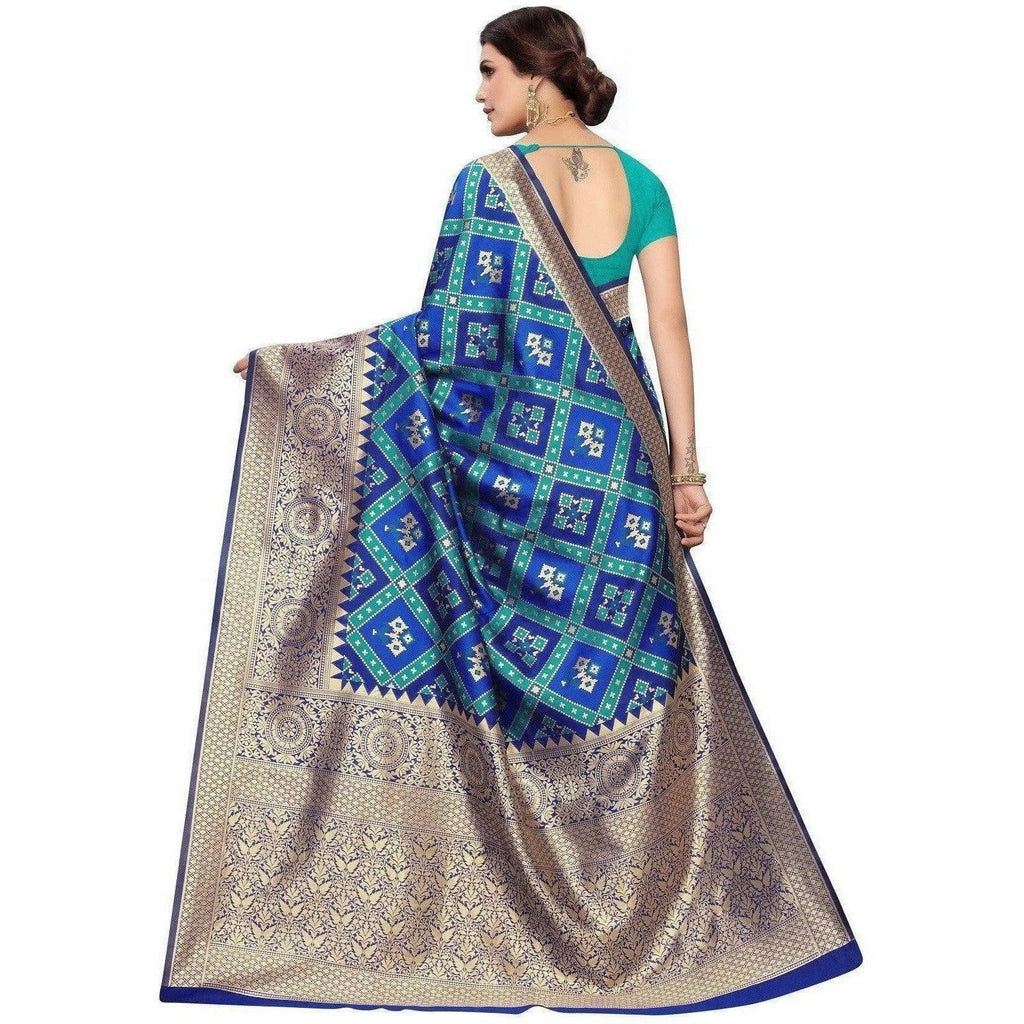Vamika Banarasi Jaquard Blue Weaving Saree (Banarasi 18)