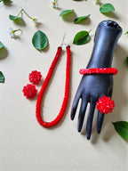 Inhanns Rangshine 4-In-1 Crystal Glam Set - Handmade - Red