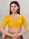 Joban Fashion Women Silk Yellow Stitched Blouse
