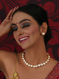 Kundan Choker with Studs Jewellery Set (Gold) - Ruby Raang