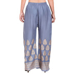 PAVONINE Grey Color Golden Printed Rayon Fabric Sharara For Women & Girls - Distacart