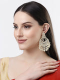NVR Women Gold-Plated Kundan Chandbali Earrings - Distacart
