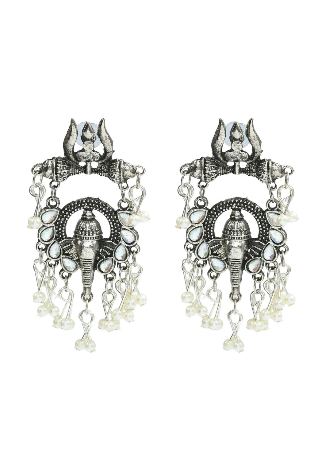 Mominos Fashion Johar Kamal Oxidised Silver-Plated Ganesha Design Necklace Choker Set for Women - Distacart