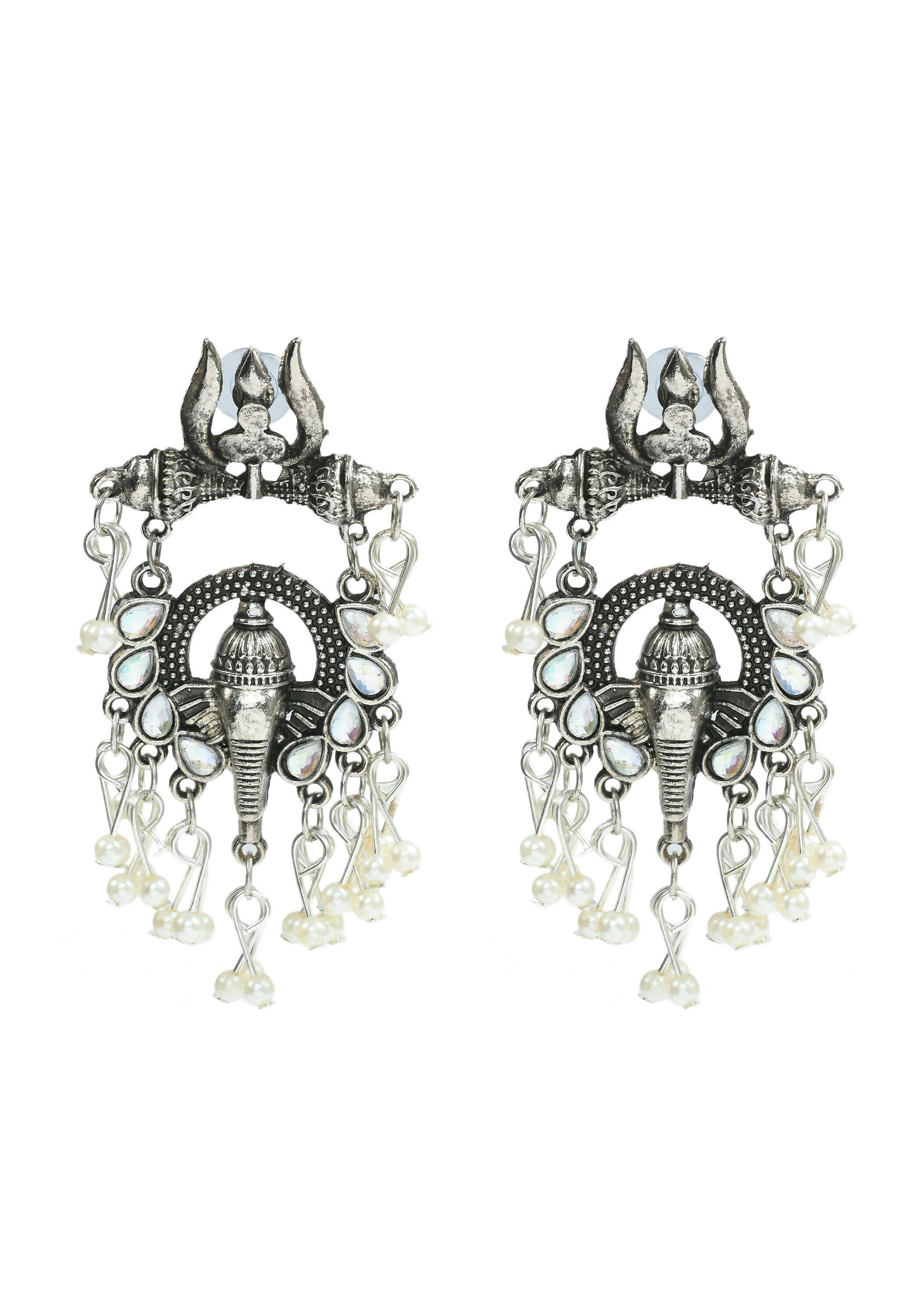 Mominos Fashion Johar Kamal Oxidised Silver-Plated Ganesha Design Necklace Choker Set for Women - Distacart