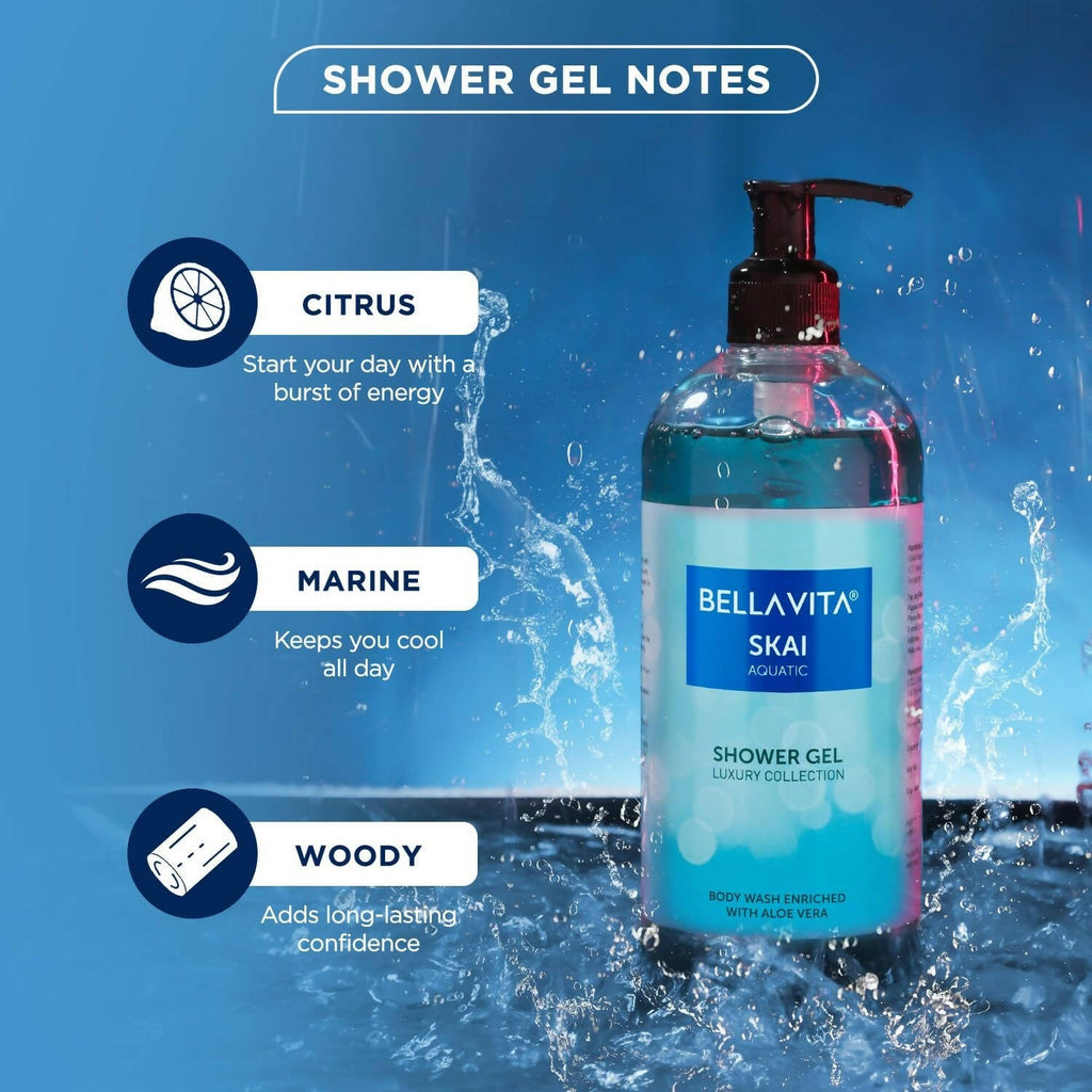Bella Vita Luxury Skai Aquatic Body Wash Refreshing Shower Gel