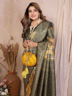 Aastha Fashion Mustard Banarasi Tissue Silk Weaving Saree - Distacart