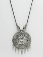 NVR Women's Elegant Silver Oxidised Brass Necklace