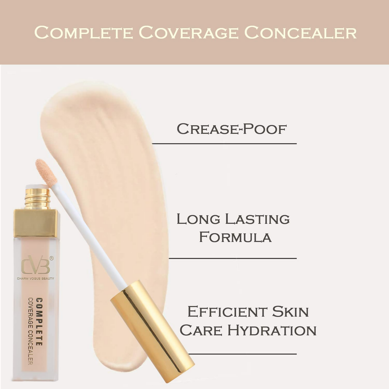 CVB C97 Natural Nude Complete Coverage Liquid Concealer Soft Ivory