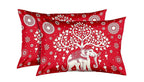 Vamika Printed Cotton Red Color Bedsheet With Pillow Covers (LEOC_SKHTY_RED)
