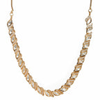Leaf Shaped Neckpiece in Kundan and American Diamonds (Gold) - Ruby Raang