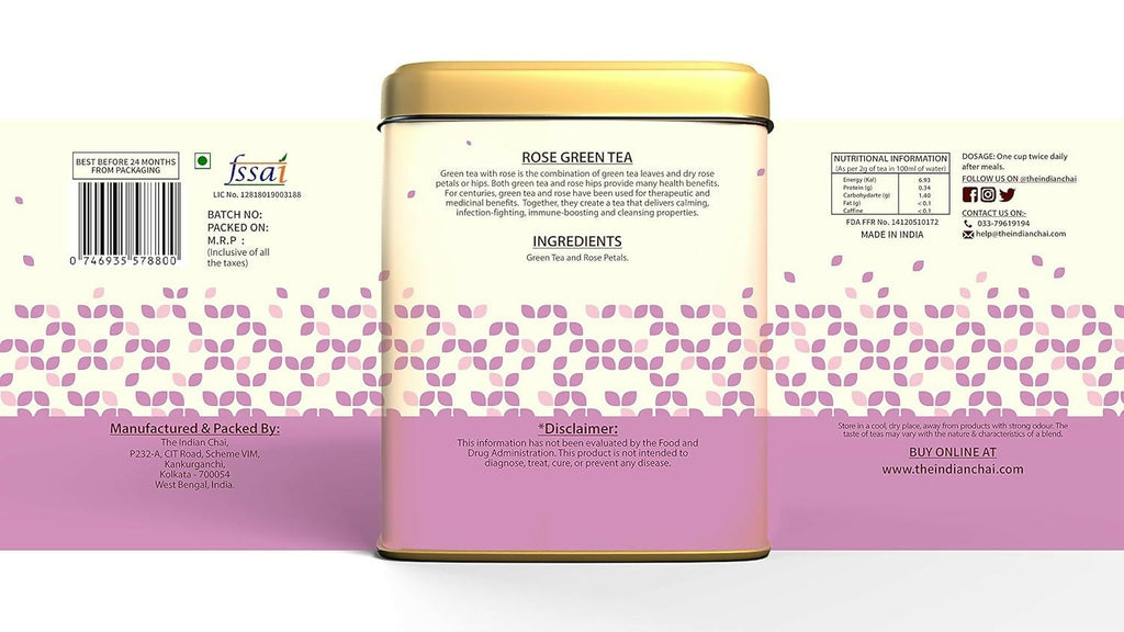 The Indian Chai - Rose Green Tea - Distacart