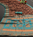 Vamika Brown Printed Art Silk Saree