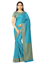 Mimosa Women's Patola Art Silk Turquoise Blue Saree - Distacart