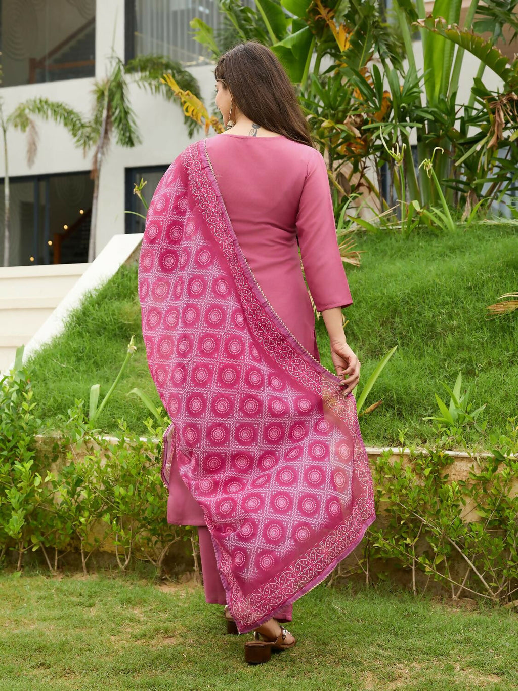 The52 Gajri Women's Beautiful Embroidered Rayon Fabric with Straight Kurta, Pant and Dupatta Set - Distacart