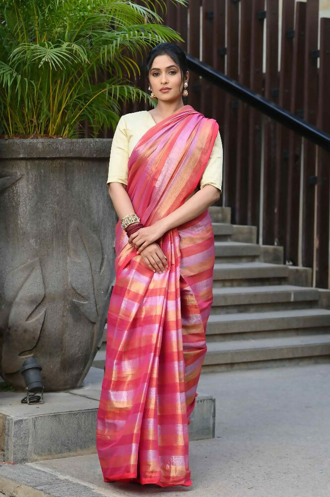 Beatitude Multicolor Tissue Silk Saree