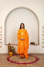Joban Fashion Orange Tie & Dye Cotton Suit Set - Distacart