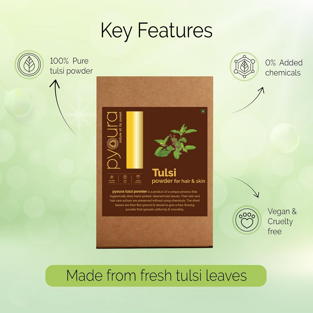 Pyoura Neem Leaf Powder 100% Pure & Natural Hygienically Dried Pack For Healthy Scalp & Strong Hair
