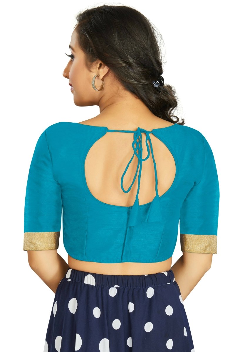 Aastha Fashion Women's Firozi Art Silk Designer Traditional Readymade Blouse