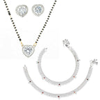 AanyaCentric Gold-plated Mangalsutra Pendant Earring Set & Silver Plated Anklet - Distacart