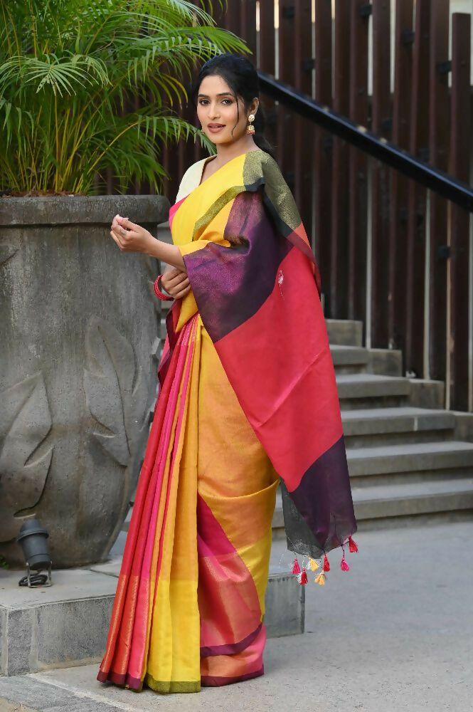 Beatitude Multicolor Tissue Silk Saree