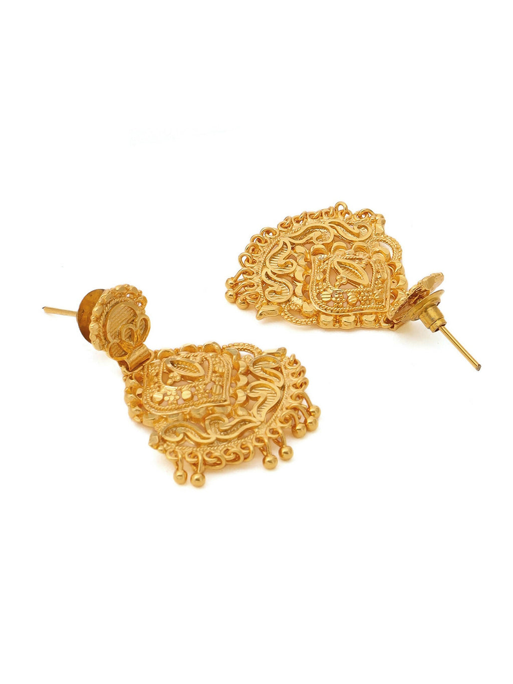 Ruby Raang Traditional Gold Earrings - Distacart