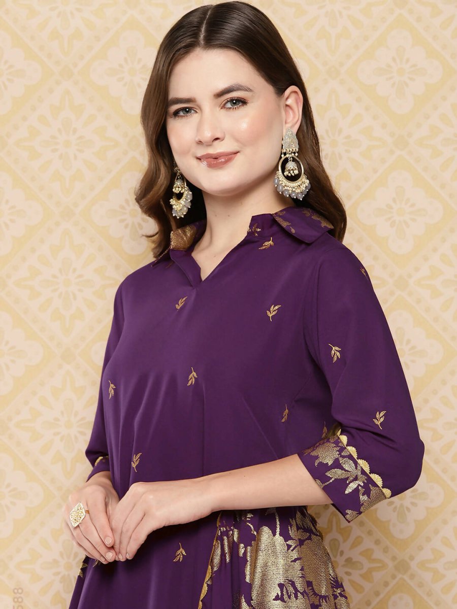 Ahalyaa Women's Traditional Wear Co-ods - Burgundy - Distacart