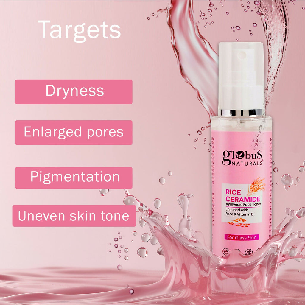 Globus Naturals Rice Ceramide Ayurvedic Face Toner, For Korean Glass Skin