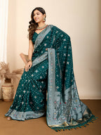 Rama Soft Silk Woven Meenakari Designer Saree - Vedanti